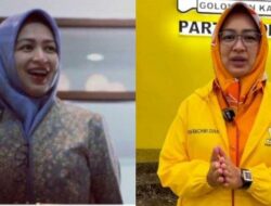 Paras Cantik Airin Rachmi Diany Curi Perhatian Saat Prabowo Sambangi Rumah Besar Partai Golkar