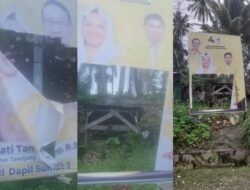 Vandalisme! Baliho Fitri Tandjung dan Sunardi Pandjaitan di Tapteng Dirusak Orang Tak Dikenal