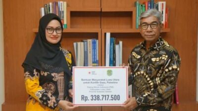 Indah Putri Indriani salurkan Bantuan Kemanusiaan Rp. 338 Juta Dari Warga Lutra Untuk Palestina