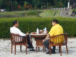 Presiden Jokowi Olahraga dan Sarapan Bersama Ketum Airlangga Hartarto di Kebun Raya Bogor