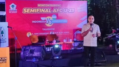 Ahmed Zaki Iskandar Gelar Nobar Timnas Indonesia Vs Uzbekistan di Halaman Kantor Golkar Jakarta