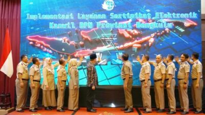 Gubernur Rohidin Mersyah Apresiasi Terobosan Sertifikat Elektronik Untuk Kemudahan Masyarakat Bengkulu