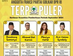 4 Anggota Fraksi Partai Golkar DPR RI Terpopuler Berdasar Kuantitas Pemberitaan Periode September 2024