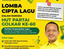 Meriahkan HUT Ke-60, Partai Golkar Gelar Lomba Cipta Lagu Berhadiah Ratusan Juta Rupiah