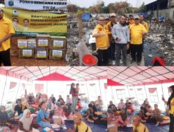 Partai Golkar Jakarta Salurkan Bantuan Sembako Untuk Korban Kebakaran di Kapuk Muara