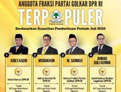 Anggota Fraksi Partai Golkar DPR RI Terpopuler Berdasarkan Kuantitas Pemberitaan Periode Juli 2025