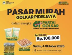 DPD II Partai Golkar Pidie Jaya Hadirkan Pasar Murah, Ringankan Beban Masyarakat