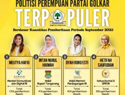 Politisi Perempuan Partai Golkar Terpopuler Berdasar Kuantitas Pemberitaan Periode September 2025