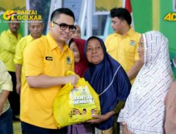 Jelang HUT Ke-61, DPD II Partai Golkar Bolmong Bagikan Ratusan Paket Sembako Gratis