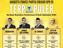 Anggota Fraksi Partai Golkar DPR RI Terpopuler Berdasar Kuantitas Pemberitaan Periode September 2025