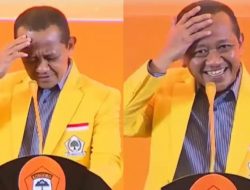 Bahlil Lahadalia Salting Saat Lagu Viral MBG Mendadak Menggema di Mubes Kosgoro 1957
