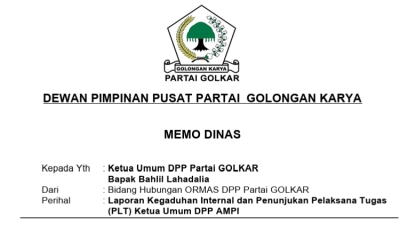 Tanggung Jawab Moral, Bidang Ormas DPP Partai Golkar Laporkan Kegaduhan Internal AMPI ke Ketum Bahlil Lahadalia