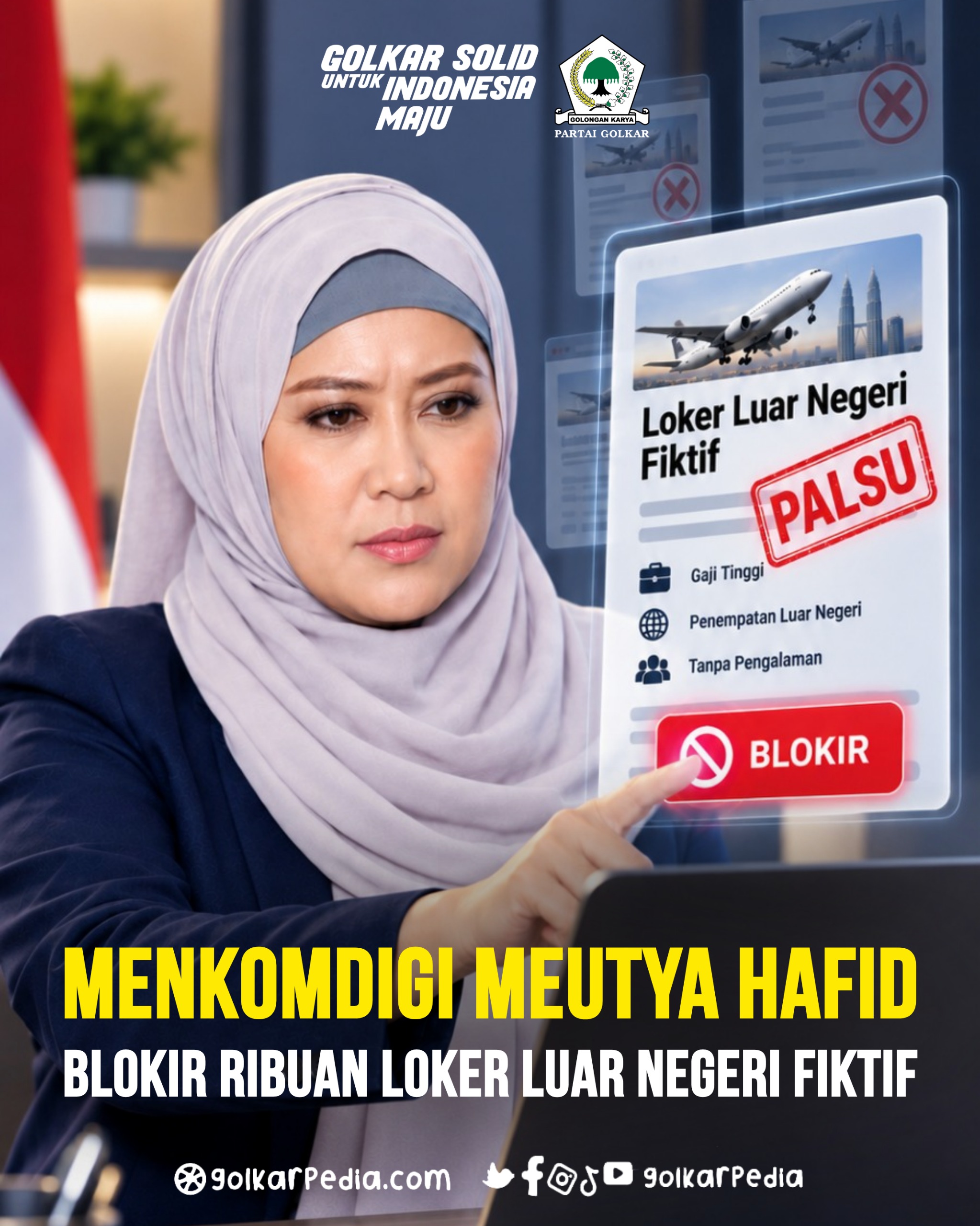 7.908 Loker Luar Negeri Fiktif Diputus Akses, Menkomdigi Meutya Hafid: Ancaman Serius bagi Masyarakat