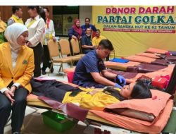 Libatkan 620 Peserta, Partai Golkar Gelar Donor Darah untuk Peringati HUT ke-62